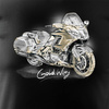 Ausverkauf - Honda Goldwing Herren Motorrad Motorrad-T-Shirt schwarz
