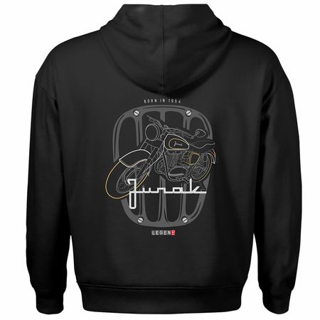 Junak M10 Herren-Motorrad-Sweatshirt mit Kapuze schwarz