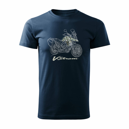 Verkauf - Suzuki V-strom Vstrom DL 650 XT Herren marineblau Motorrad T-Shirt REGULAR