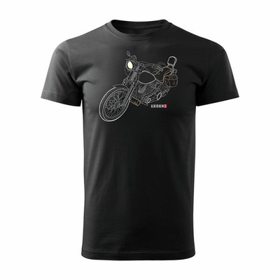 Harley Chopper Herren-Motorrad-T-Shirt schwarz REGULAR