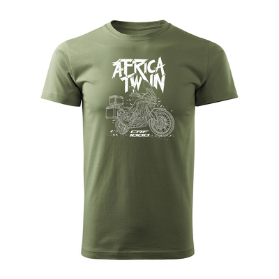 Ausverkauf - Honda Africa Twin CRF1000L Herren Khaki Motorrad-T-Shirt