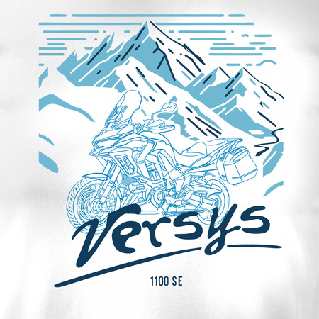 Kawasaki Versys 1100 SE Herren Weiss Motorrad Motorrad-T-Shirt