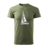 Sale - Herren khaki REGULAR Segel-T-Shirt für Segler mit Segelboot