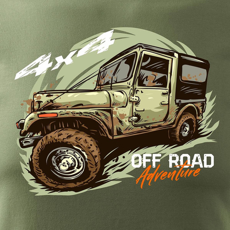 Rallye-T-Shirt mit Jeep Off-Road 4x4 Herren khaki REGULAR