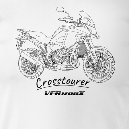 Honda VFR1200X VFR 1200 X Crosstourer Stroke Herren weiss Motorrad-T-Shirt REGULAR