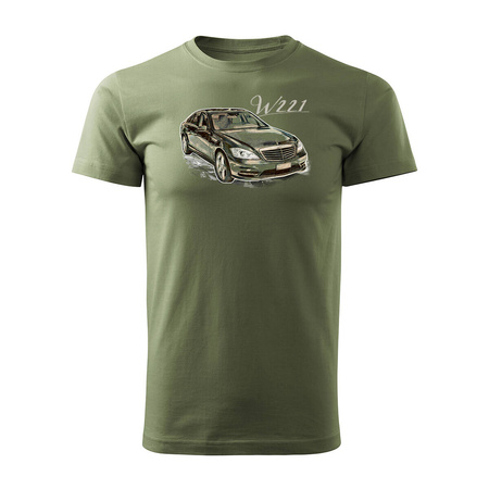 Mercedes S W221 Herren khaki REGULAR Sammlerauto-T-Shirt