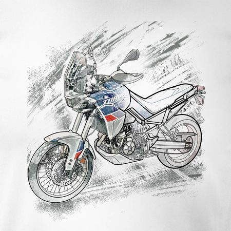 Aprilla Tuareg 660 Herren Motorrad Motorrad-T-Shirt weiß
