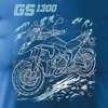 Ausverkauf - Motorrad-T-Shirt mit Motorrad BMW GS R 1300 ADVENTURE Sammler-Motorrad Herren blau REGULAR