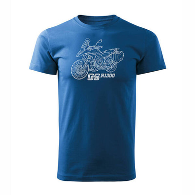 Ausverkauf - Motorrad-T-Shirt mit Motorrad BMW GS R 1300 ADVENTURE Sammler-Motorrad Herren blau REGULAR