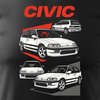 Honda Civic 4 IV Legenden Herren T-Shirt Schwarz REGULAR