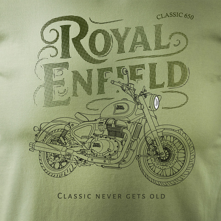Royal Enfield Classic 650 Legend Herren Khaki Motorrad Motorrad-T-Shirt