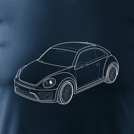 VW New Beatle Auto T-Shirt Herren navy blau REGULAR