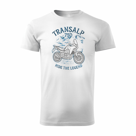 Honda Transalp 750 Herren Weiss Motorrad Motorrad-T-Shirt