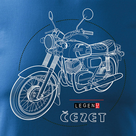 Cezet Cezeta 350 Herren blau REGULAR Motorrad-T-Shirt