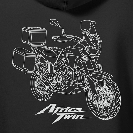 Set aus Kapuzenpullover und T-Shirt mit Honda Africa Twin CRF1100L Motorrad, Herren, schwarz