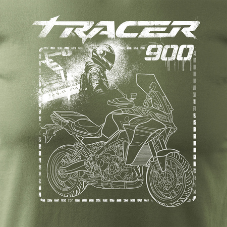 Yamaha Tracer 9 900 Herren Khaki Motorrad Motorrad-T-Shirt