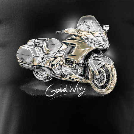 Ausverkauf - Honda Goldwing Herren Motorrad Motorrad-T-Shirt schwarz
