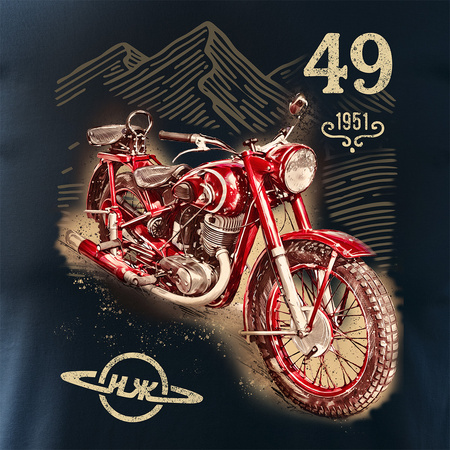Motorrad Motorrad-T-Shirt Iż 49 Legenden Herren marineblau REGULAR