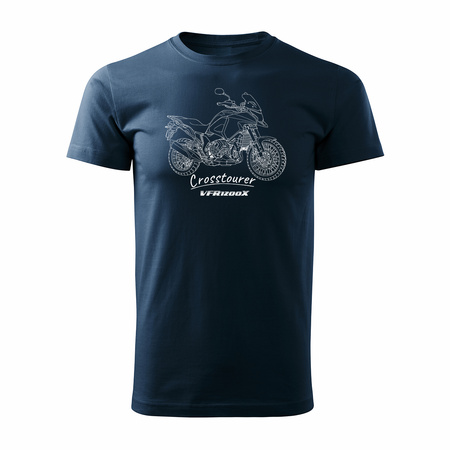 Honda VFR1200X VFR 1200 X Crosstourer Stroke Herren marineblau Motorrad-T-Shirt REGULAR