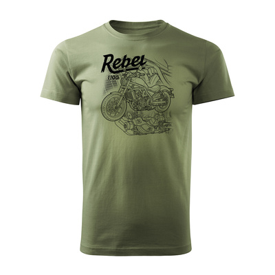 Ausverkauf - Honda Rebel 1100 Herren Khaki Motorrad Motorrad-T-Shirt