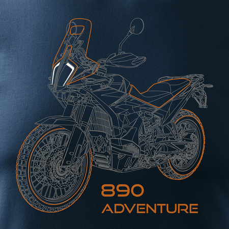 KTM 890 Adventure Herren marineblau REGULAR Motorrad-T-Shirt