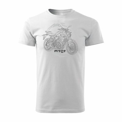 Yamaha MT-07 Herren Motorrad Motorrad-T-Shirt weiß REGULAR