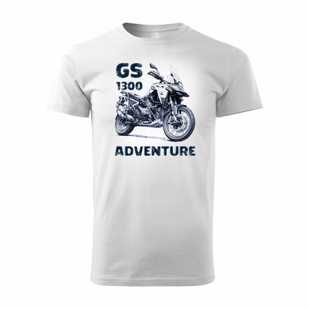 Motorrad-T-Shirt mit Motorrad BMW GS R 1300 ADVENTURE Herren weiss REGULAR