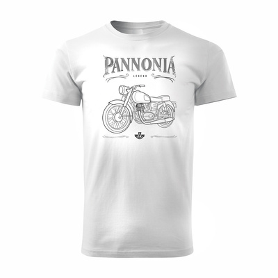 Pannonia Herren weiss Motorrad-T-Shirt REGULAR