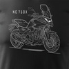 Honda NC 750 X NC750X 2025 Herren-Motorrad-T-Shirt schwarz REGULAR