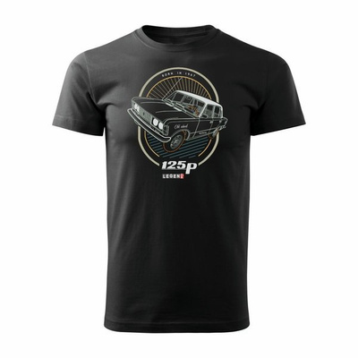 T-shirt mit Auto groß Fiat 125p Herren schwarz REGULAR