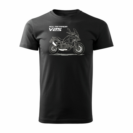 Ducati Multistrada V2S Herren Schwarz REGULAR Motorrad-T-Shirt