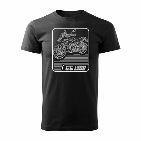 Ausverkauf - Motorrad-T-Shirt mit Motorrad BMW GS R 1300 ADVENTURE Sammlerstück Herren schwarz REGULAR