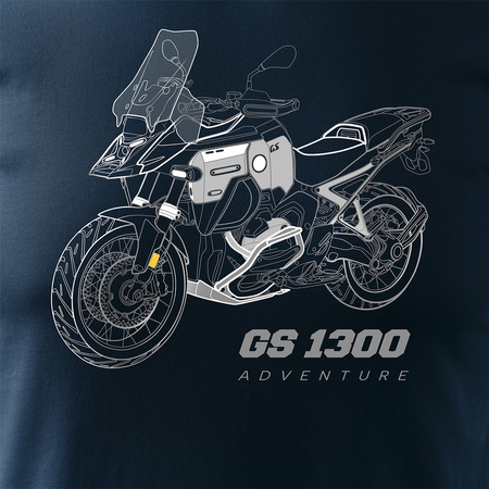 Motorrad-T-Shirt mit Motorrad BMW GS R 1300 ADVENTURE Herren navy blau REGULAR