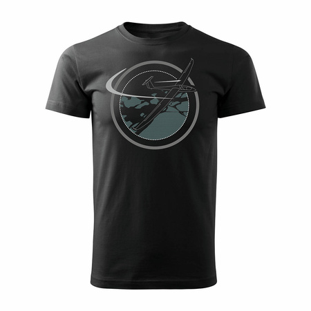 Herren Segelflug-Piloten-T-Shirt schwarz REGULAR