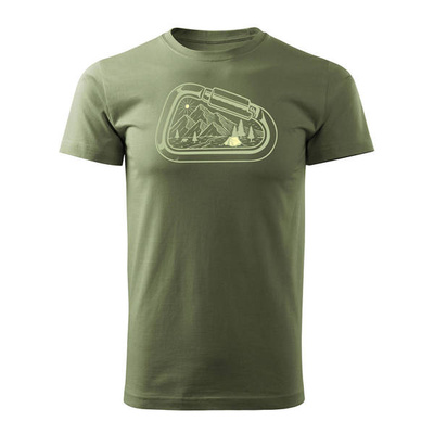 T-Shirt Bergsteigen Klettern Karabiner Herren khaki REGULAR