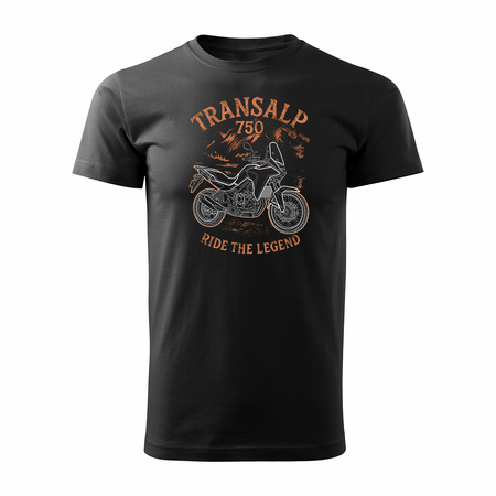 Honda Transalp 750 Herren Szwarz Motorrad Motorrad-T-Shirt