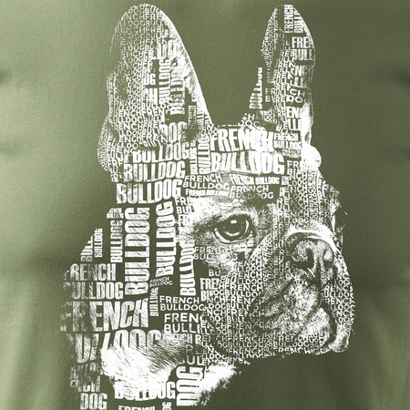 Französische Bulldogge Hund T-shirt Herren khaki REGULAR