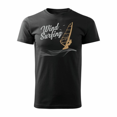 Herren Windsurfing T-Shirt schwarz REGULAR