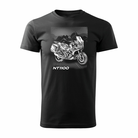 Set aus Kapuzenpullover und T-Shirt mit Honda NT 1100 Motorrad, Herren, schwarz