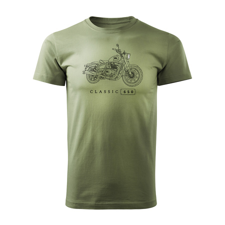 Royal Enfield Classic 650 Legend Herren Khaki Motorrad Motorrad-T-Shirt