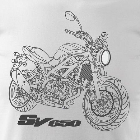 SUZUKI SV 650 Herren Motorrad Motorrad-T-Shirt weiß REGULAR