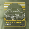 Ausverkauf - T-Shirt mit Skoda 110 R PRL Legende Auto Herren khaki REGULAR