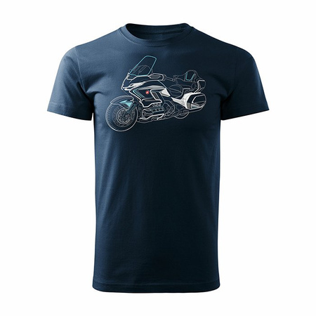 Honda Goldwing Herren Motorrad Motorrad T-Shirt navy blau REGULAR