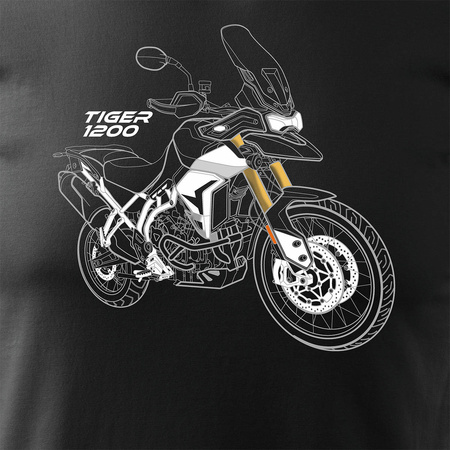 Triumph Tiger 1200 Herren Motorrad Motorrad-T-Shirt schwarz REGULAR