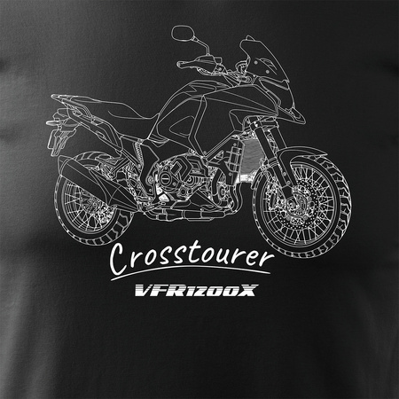 Honda VFR1200X VFR 1200 X Crosstourer Stroke Herren szwarz Motorrad-T-Shirt REGULAR