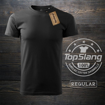 Topslang Herren T-Shirt aus schwarzer Baumwolle schwarz REGULAR