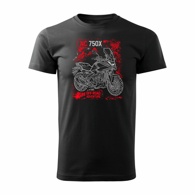 Honda NC 750 X NC750X 2025 Herren-Motorrad-T-Shirt schwarz REGULAR