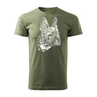 Französische Bulldogge Hund T-shirt Herren khaki REGULAR