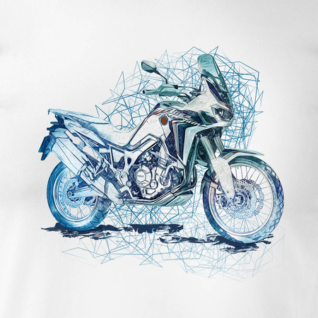 Honda Africa Twin CRF1100L Herren-Motorrad-T-Shirt weiß