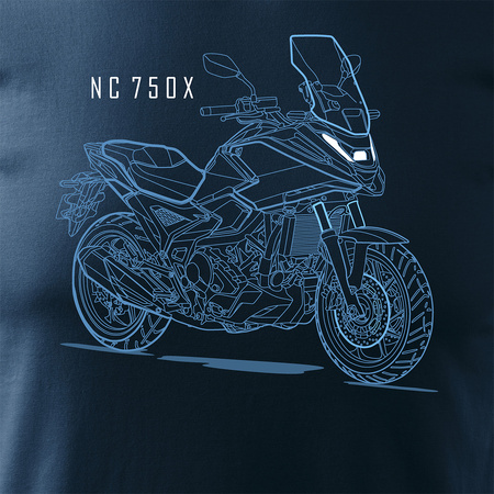 Honda NC 750 X NC750X Herren marineblau Motorrad-T-Shirt REGULAR